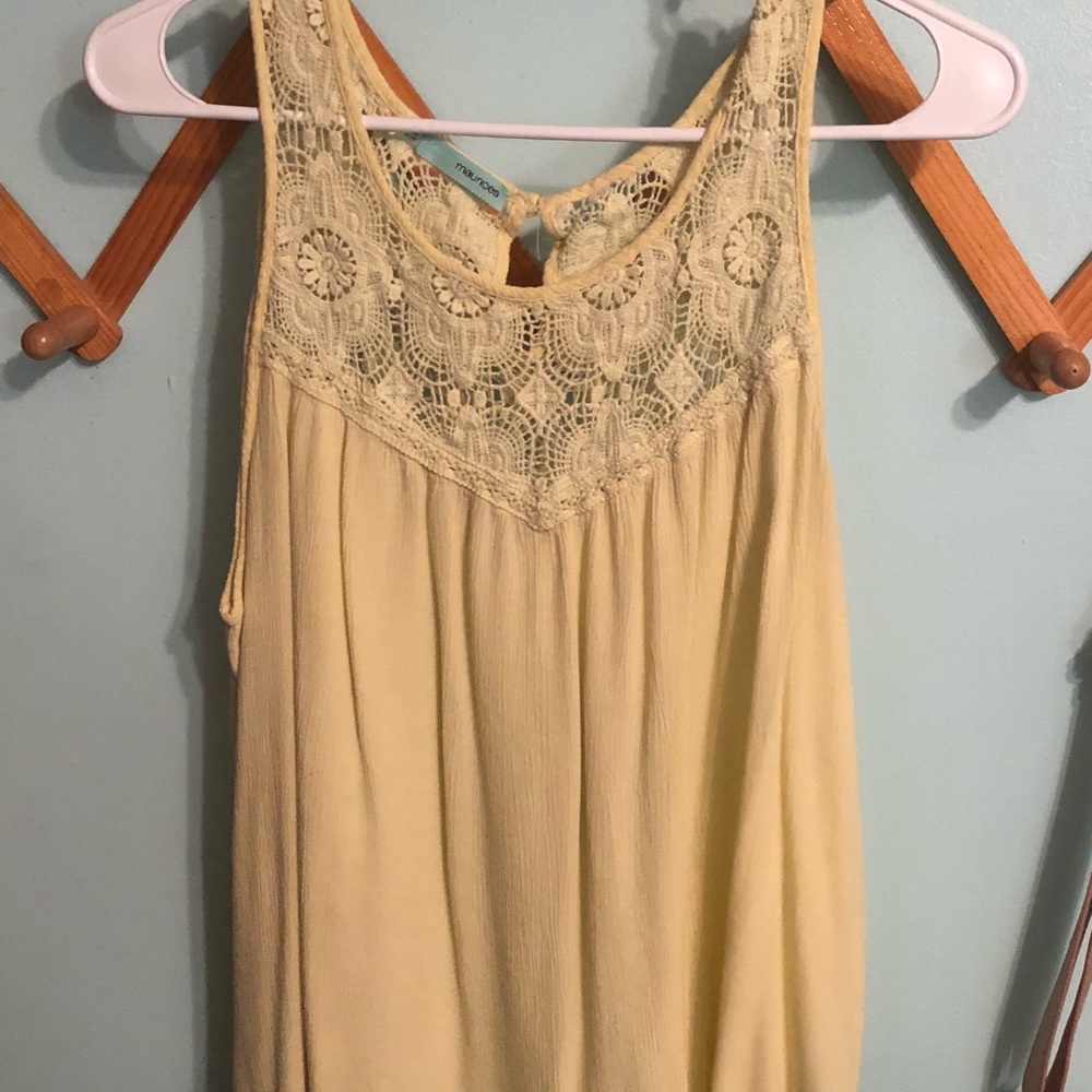 Yellow lace tank top